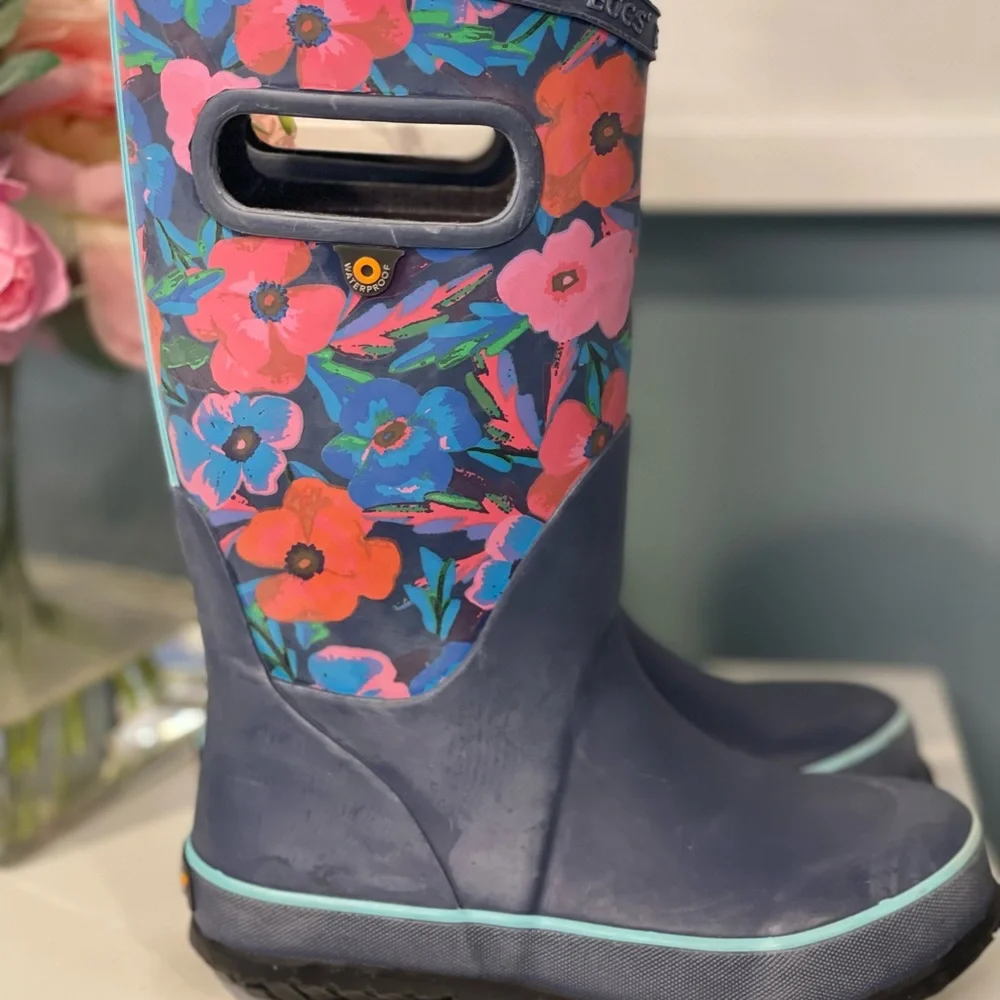 Bogs Kids- Rain Boots Water Pansies size 11